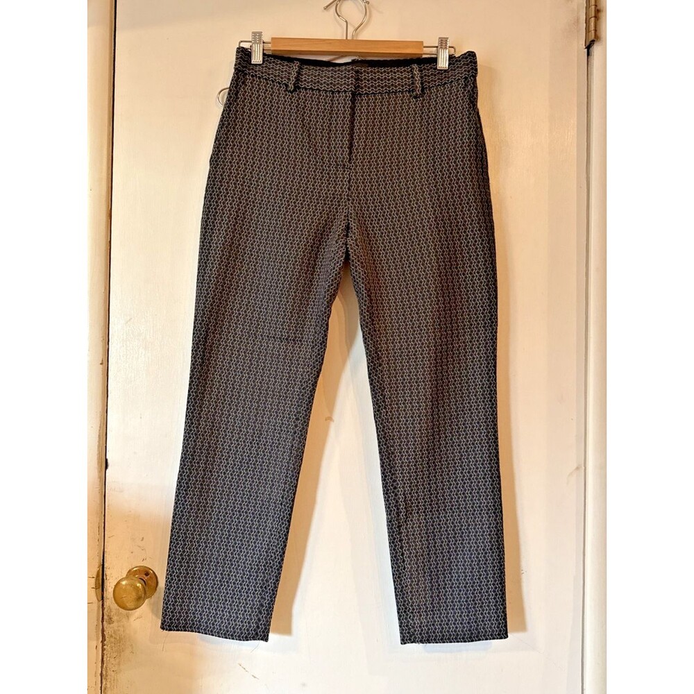 Theory Treeca Flat Front Pants/Trousers Squiggly Line Pattern Women’s 4
